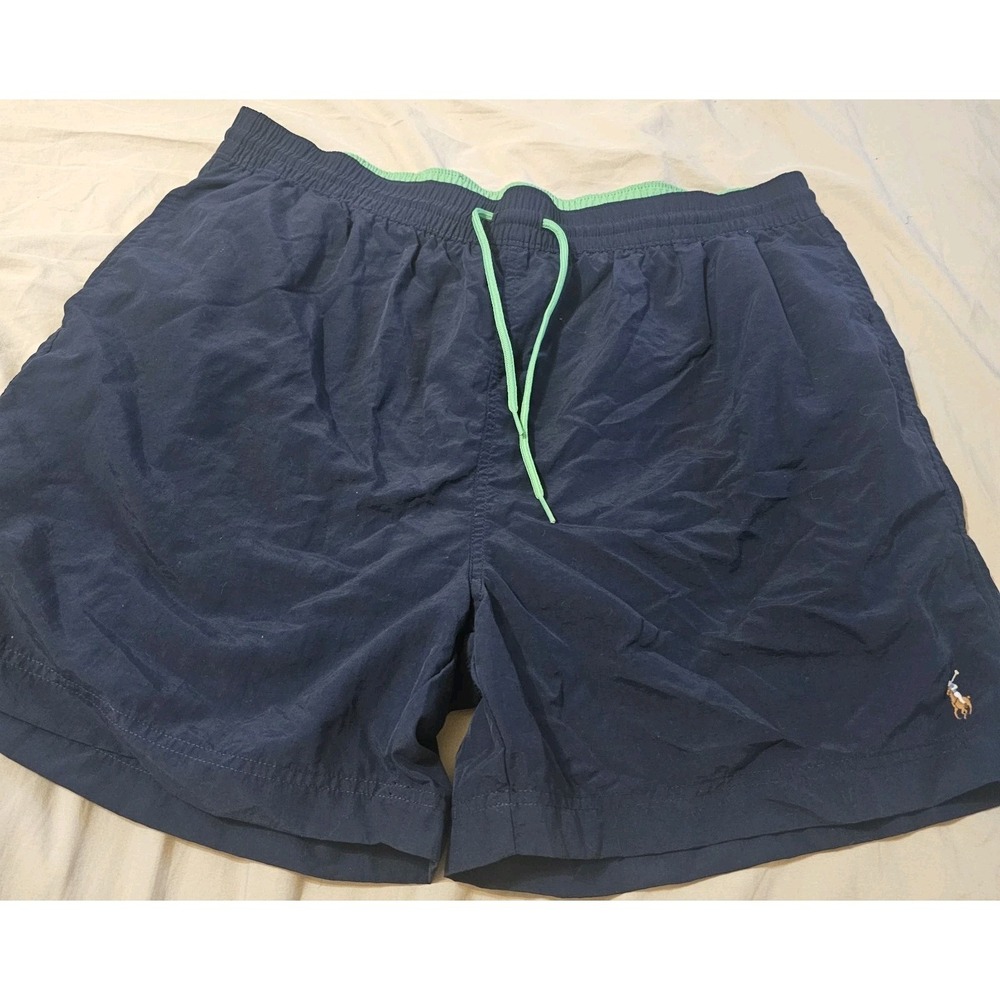 Ralph Lauren Navy Blue Swim Shorts Trunks Multi Colored Pony XXL